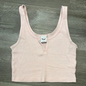 TNA Light Pink Textured Crop Top